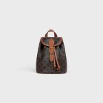 MINI BACKPACK FOLCO IN TRIOMPHE CANVAS AND CALFSKIN TAN